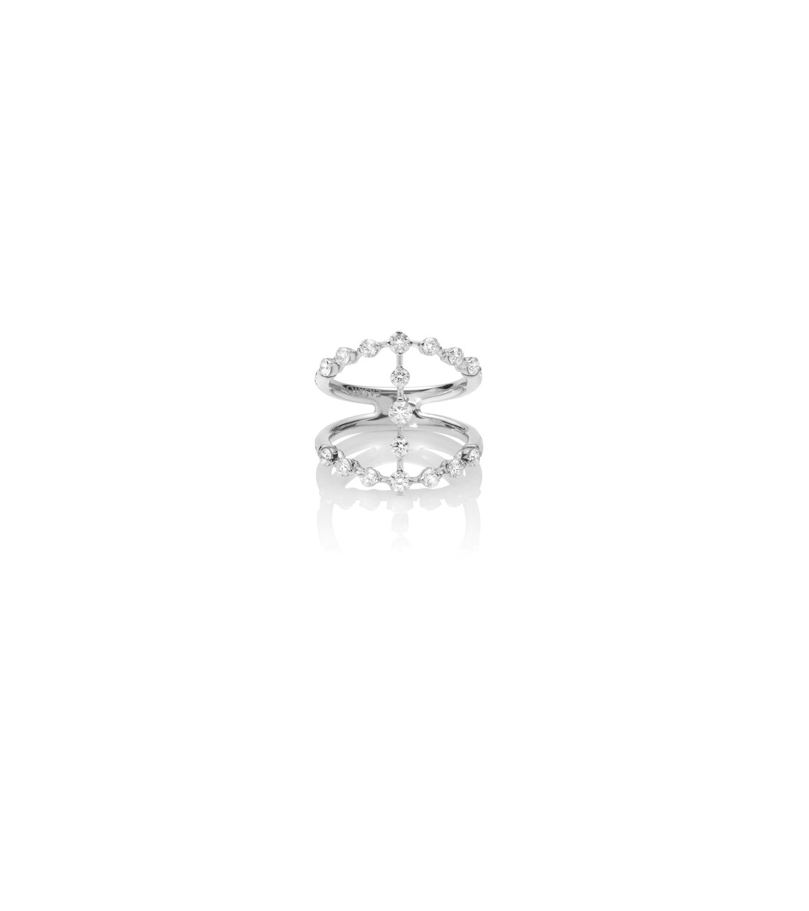 White Gold Ring with White Diamonds MX1180BT by Casato